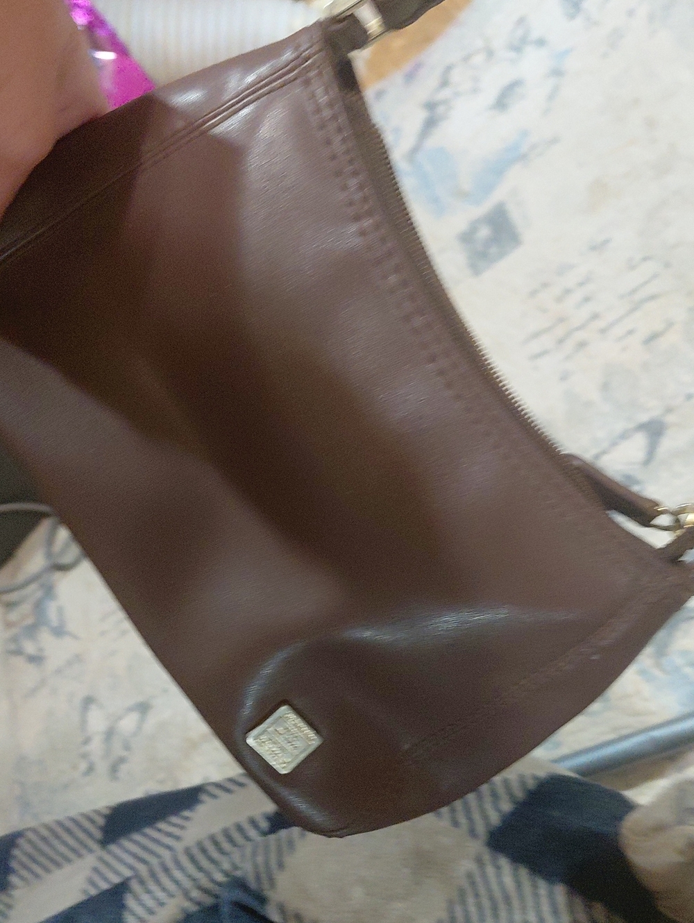 Liz Claiborne Brown Leather Wristlet Clutch